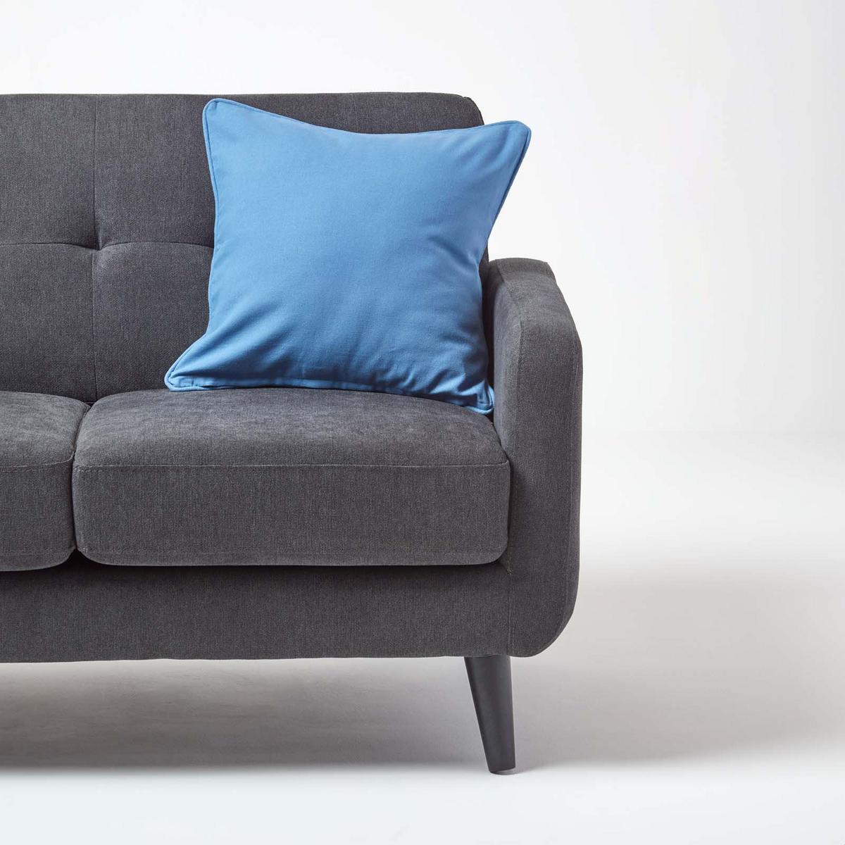 KISSENHÜLLE blau 45/45 cm, 100% Baumwolle - Blau, Textil (45/45cm) - Homescapes