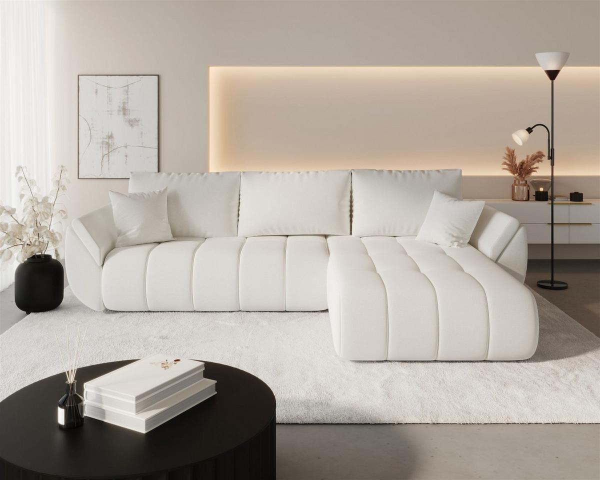 ECKSOFA Misato In Wind - Weiß, Holzwerkstoff/Textil (280/175cm) - Fun Möbel