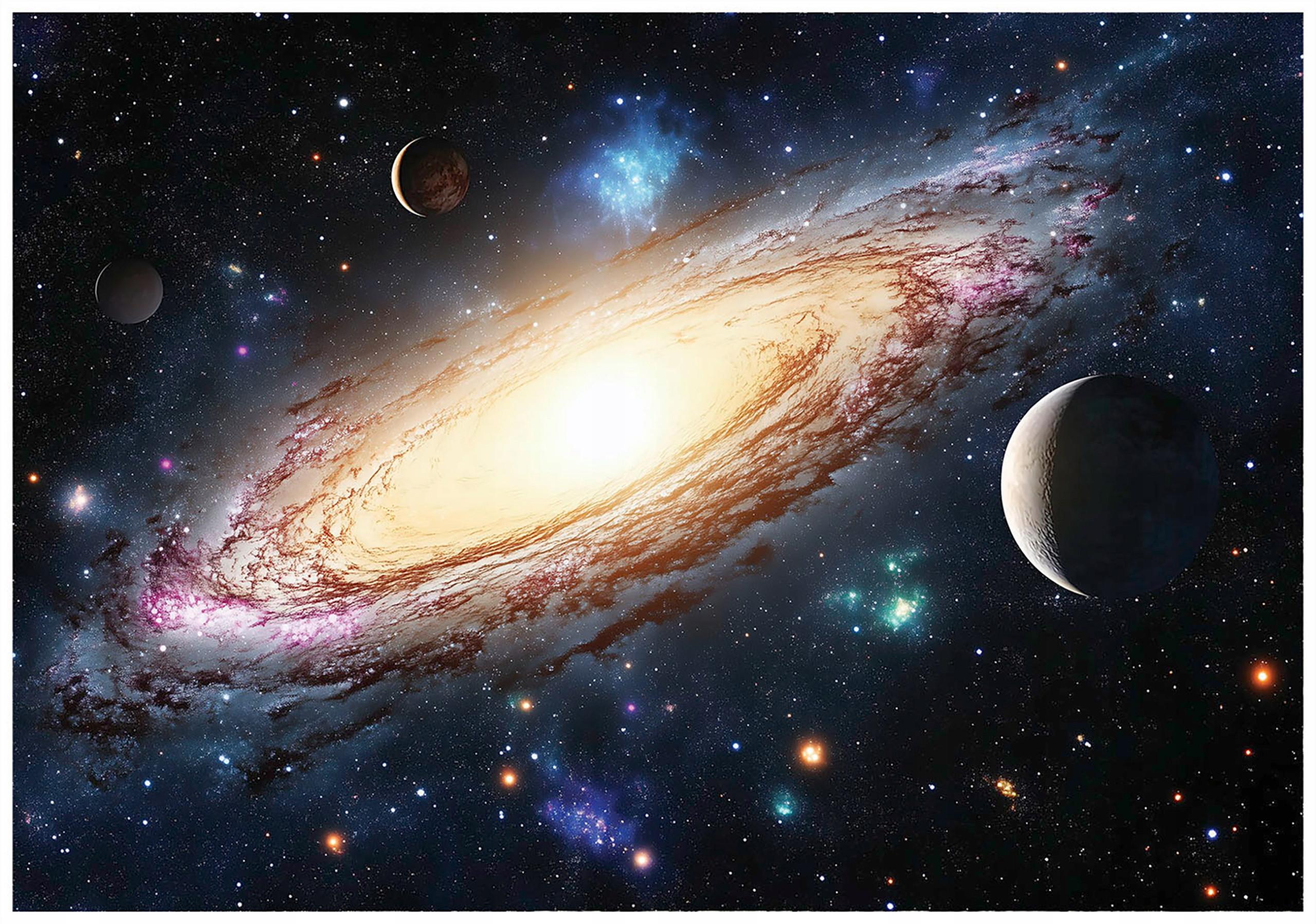 FOTOTAPETE Kinderzimmer Galaxie Kosmos Kindertapete 350x250 - Multicolor, Papier (350/250cm) - Wallarena