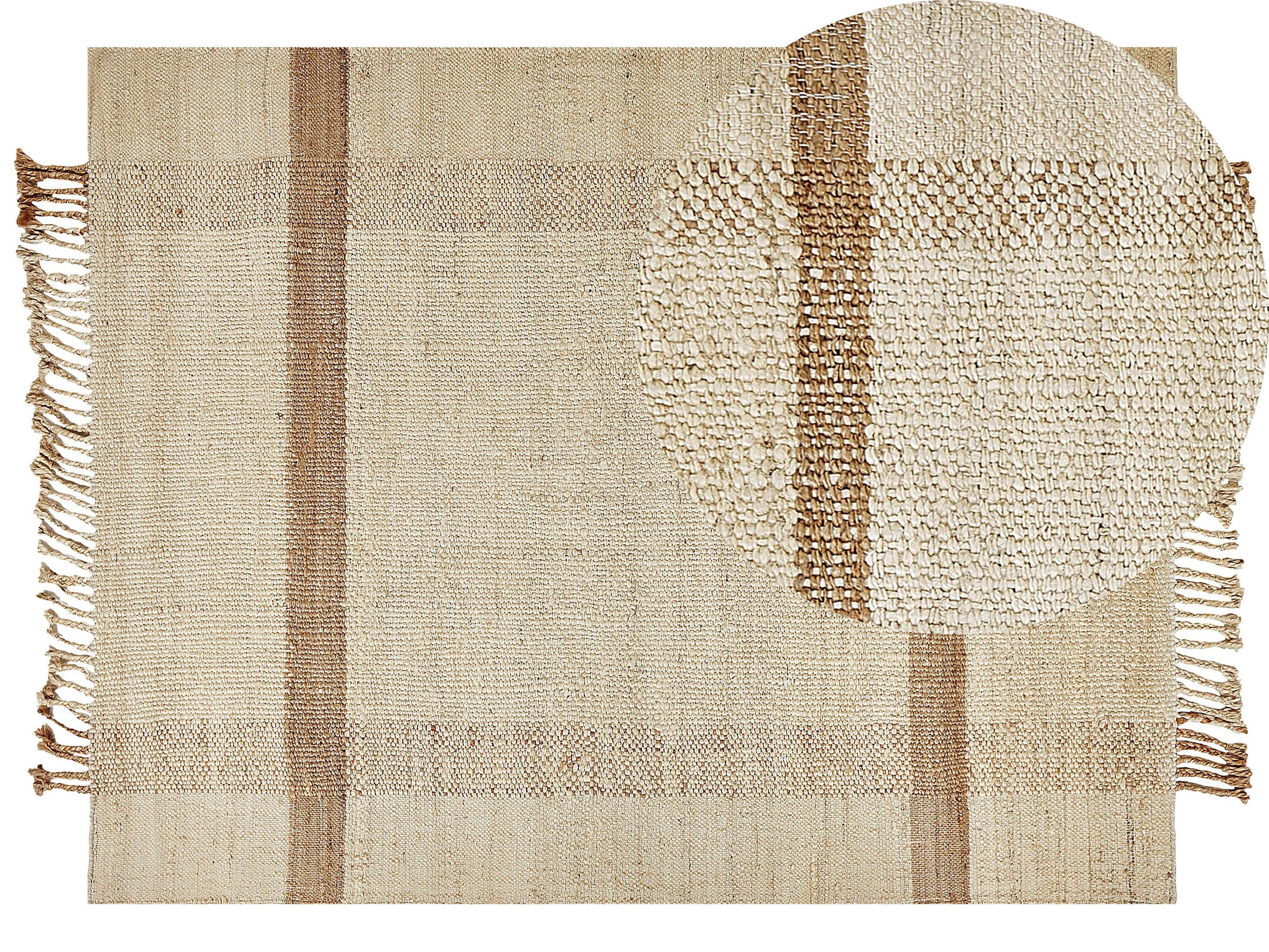 TEPPICH geflochten Yelmez 230/160 cm - Beige, Naturmaterialien (160/230cm) - Beliani