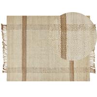 TEPPICH geflochten Yelmez 230/160 cm - Beige, Naturmaterialien (160/230cm) - Beliani
