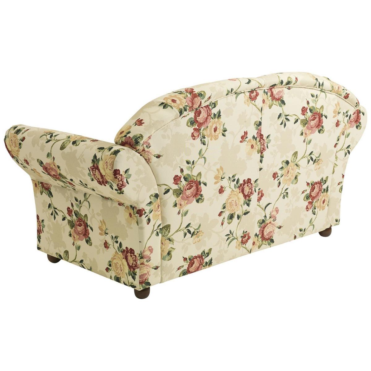 SOFA 2-Sitzer Kama Bezug Flachgewebe Buche nussbaum dunkel / multi - Blaugrau, Kunststoff (151/85/81cm) - 58aufmkessel