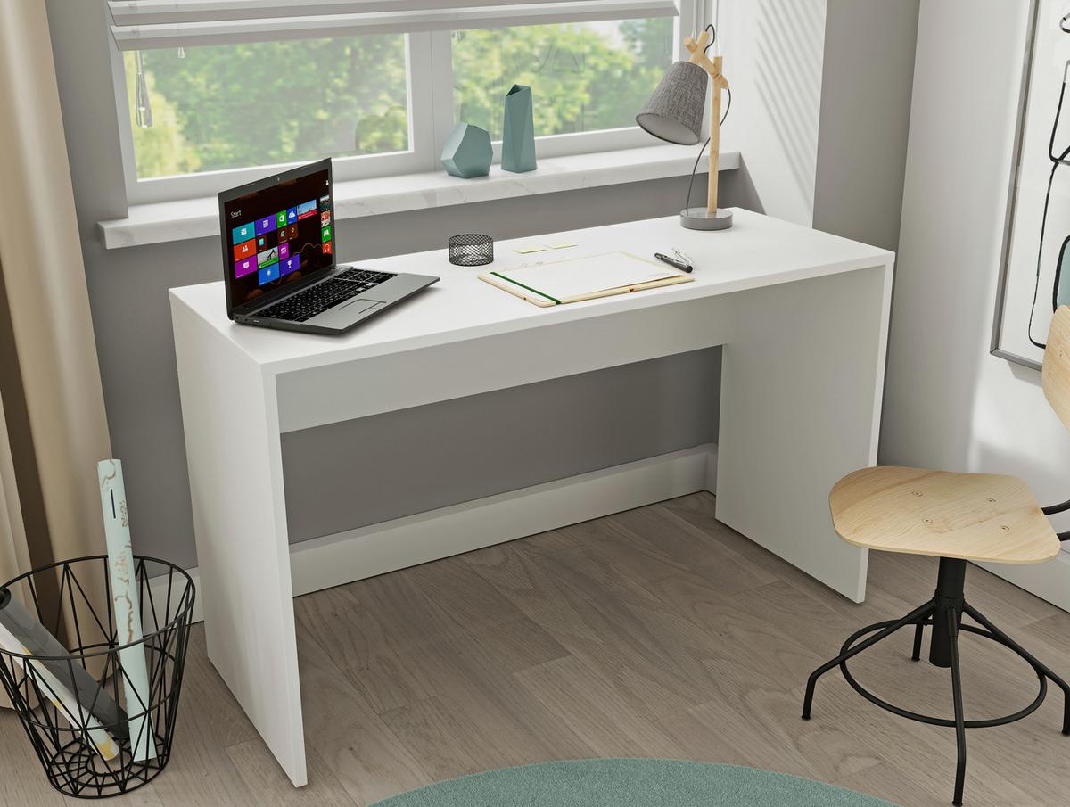 SCHREIBTISCH AMATO 130x50x75 cm Bürotisch Computertisch, Weiß - Weiß, Holzwerkstoff (50/130/75cm) - MASSENO