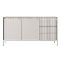 SIDEBOARD Trentinis 2T 3S Beige 153,5/81,4/39,5 cm – Geriffelten Fronten - Beige, Holzwerkstoff/Metall (153.5/81.4/39.5cm) - AX Living