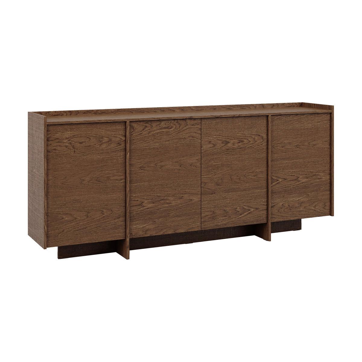 SIDEBOARD Japandi Dunkles Holz - Braun, Holzwerkstoff (200.1/89.6/38cm) - Petits-meubles
