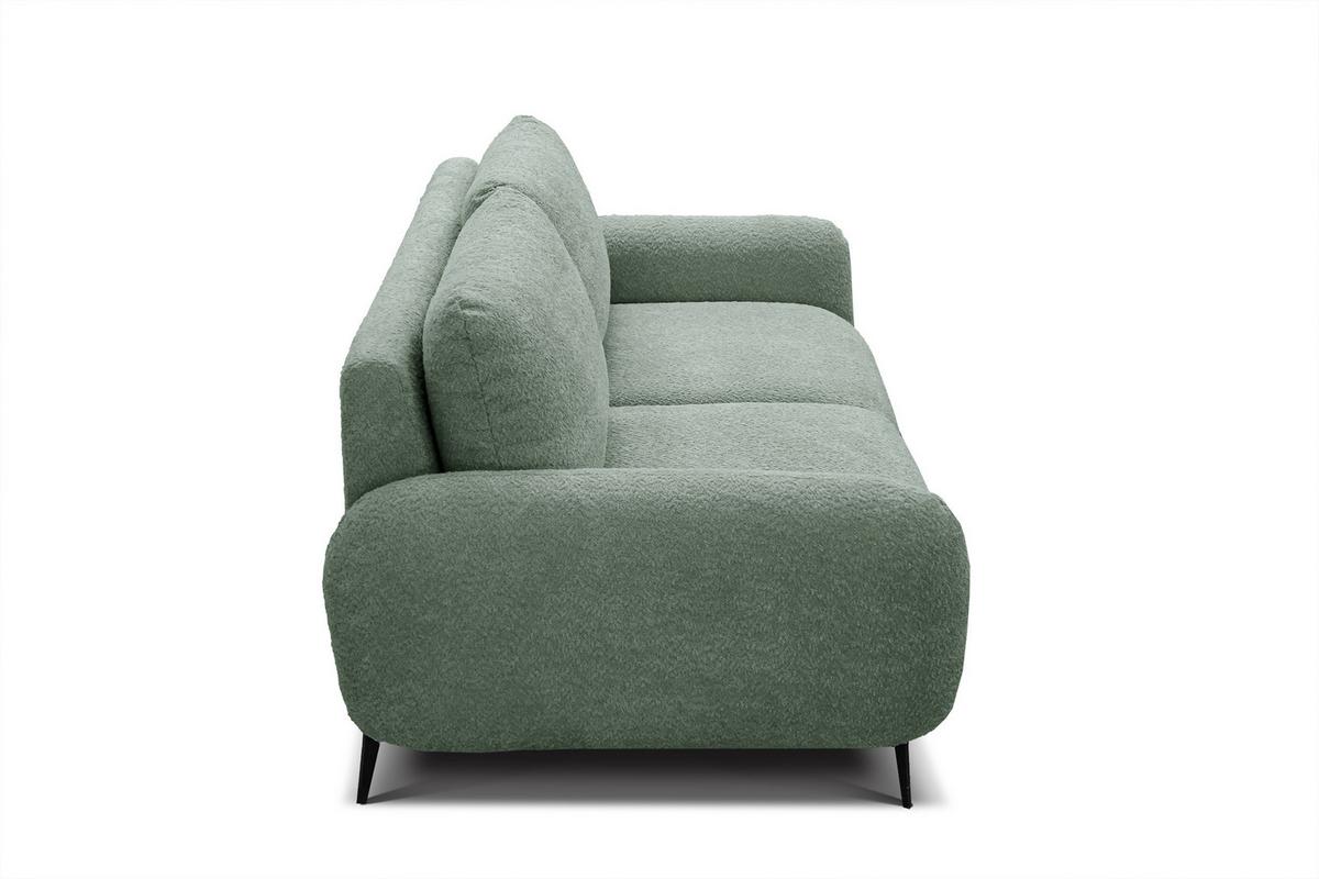 SOFA FEBE 3-Sitzer, salbeigrün - Salbeigrün/Schwarz, Holz/Textil (190/82/96cm) - Wozimo
