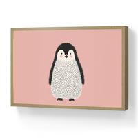 NACHTTISCHLAMPE MIT AKKU Pinguin - Punkte - Minimalistisch - Rosa 60x40 cm - Rosa, Holzwerkstoff (8/60/40cm) - OnlyWow