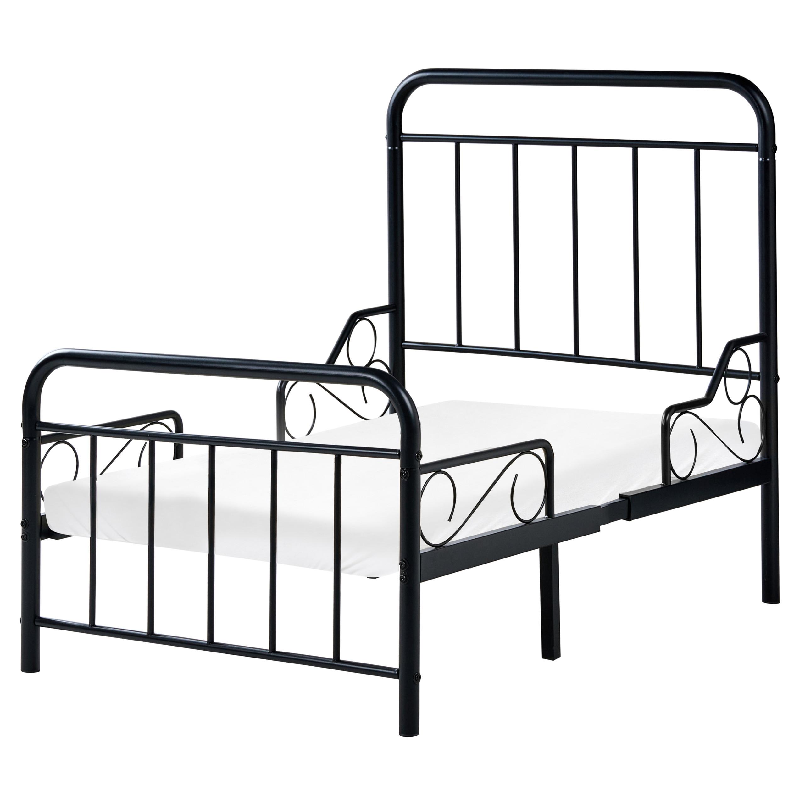 KINDERBETT mitwachsend Metall 90/200 cm Schwarz Anais - Schwarz, Metall (90/200cm) - Beliani