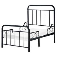 KINDERBETT mitwachsend Metall 90/200 cm Schwarz Anais - Schwarz, Metall (90/200cm) - Beliani