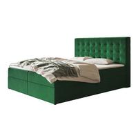 BOXBETT RIO mit 2 Bettkästen, 160x200, Farbe: Grün, Velourstoff, Doppelbett mit Bonell-Matratze - Grün, Holz/Kunststoff (160/200cm) - Alpi-Möbel