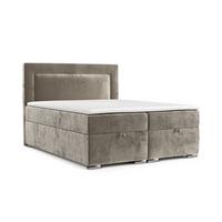 BOXBETT Lontano 180/200 cm Beige im Lotta Stoff - Chromfarben/Beige, Holz/Holzwerkstoff (180/200cm) - AltaBeds