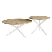COUCHTISCH rund auf MDF, Artisan Eiche - Braun/Weiß, Holzwerkstoff (75/75/36cm) - Idohome
