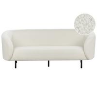 3-SITZER-SOFA Bouclé weiß/schwarz Loen - Schwarz/Weiß, Textil (200/79/70cm) - Beliani