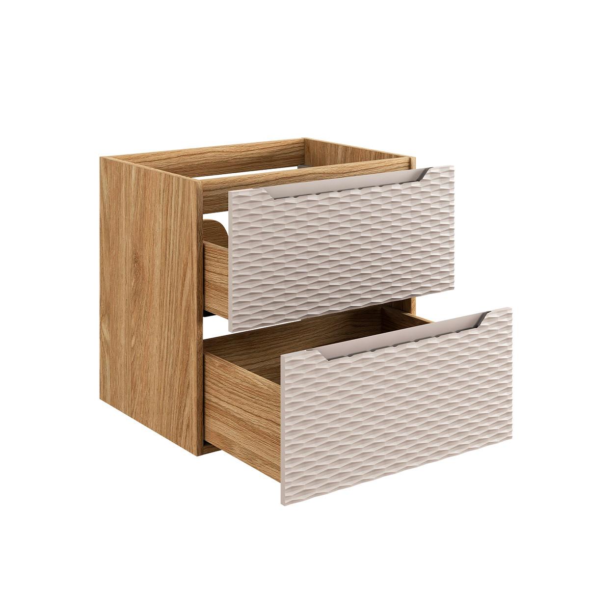 WASCHTISCHUNTERSCHRANK 60cm Elora Beige und Holz - Braun, Holzwerkstoff (60/59/46cm) - Petits-meubles