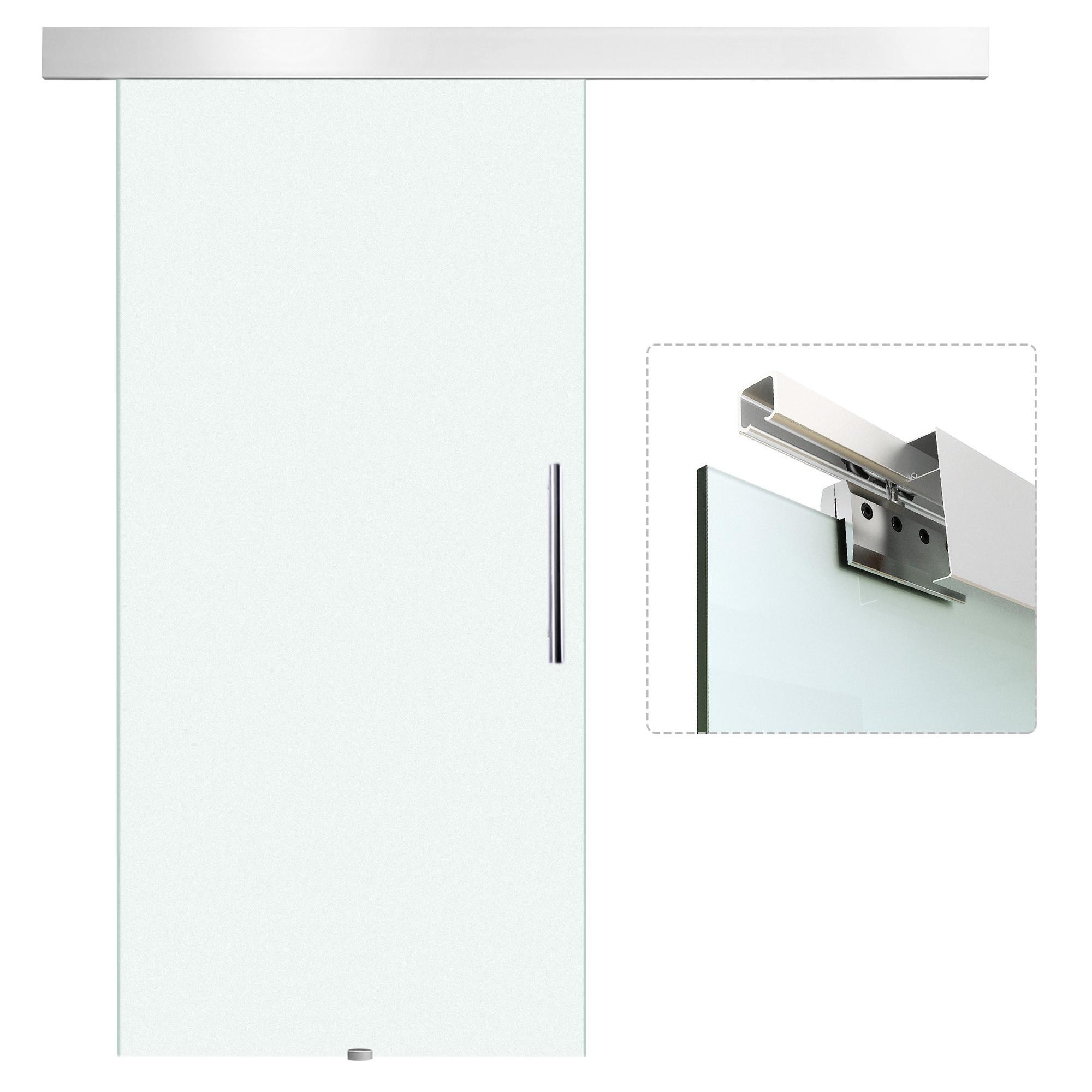INNENTÜR Alulegierung Glas Vollflächtig Satiniert - Klar/Silberfarben, Glas/Metall (0.8/205/102.5cm) - HOMCOM