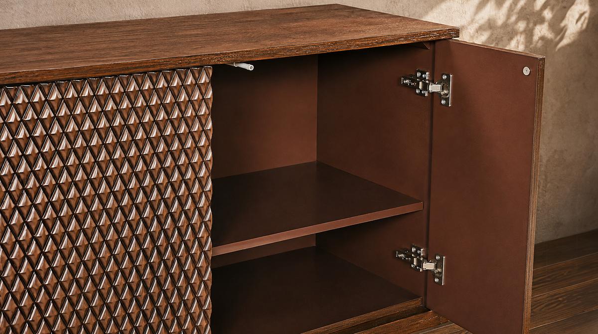 HIGHBOARD COPAS Braun Holz - Braun, Eichenholz/Holz (100/120/40cm) - KAWOLA