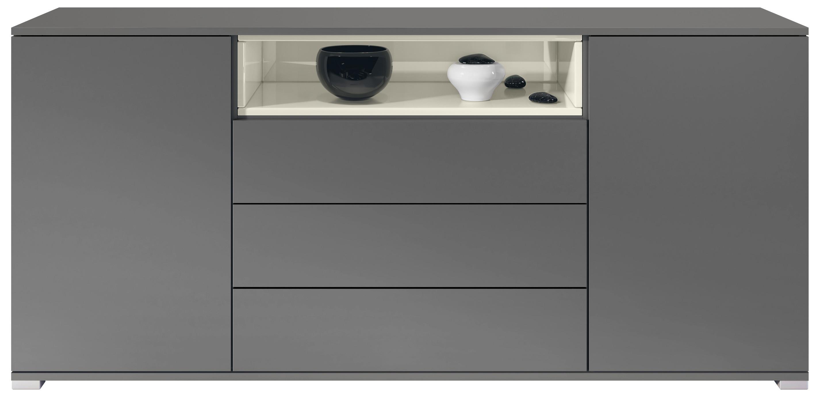 SIDEBOARD Skadu Creme Hochglanz - Creme, Holzwerkstoff (166.5/75.5/35cm) - Vladon