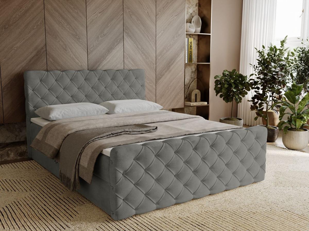 BOXBETT Lunaris 180x200 Grau - Grau, Holz/Textil (180/200cm) - Graingold