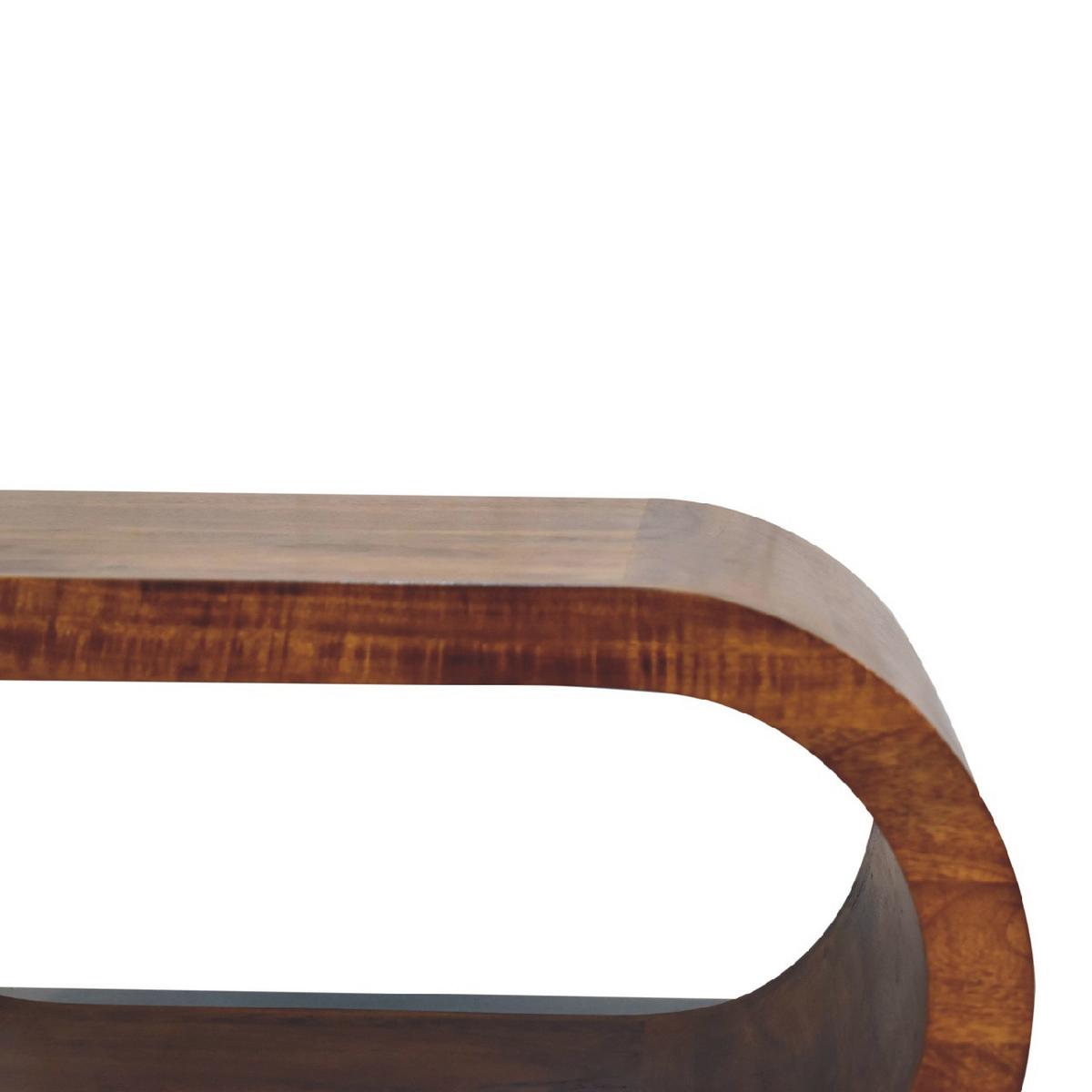 COUCHTISCH Massivholz Amaya, Offenes Fach, Dunkelbraun - Dunkelbraun/Messingfarben, Holz/Metall (50/80/40cm) - Artisan Furniture
