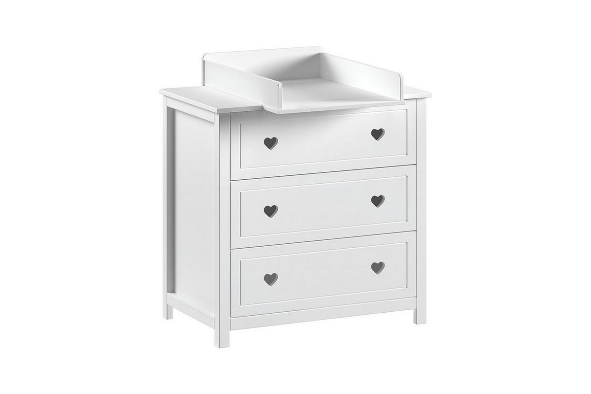 BABYZIMMER SET Kamila 4tlg Weiß Bett Kommode Schrank - Weiß, Holz (57/191/159cm) - 58aufmkessel