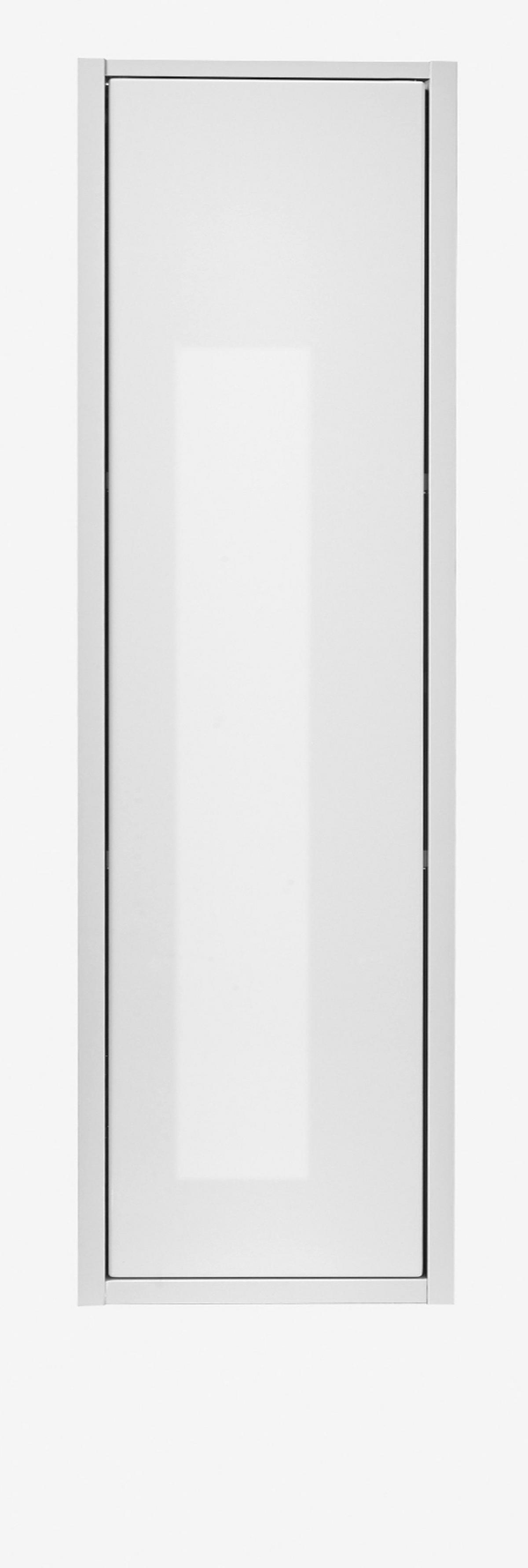 HOCHSCHRANK weiß Hochglanz, grau 30 x 119 cm, Badschrank Türanschlag wechselbar Glide - Weiß Hochglanz/Grau, Holzwerkstoff (30/119/30cm) - Furn.Design