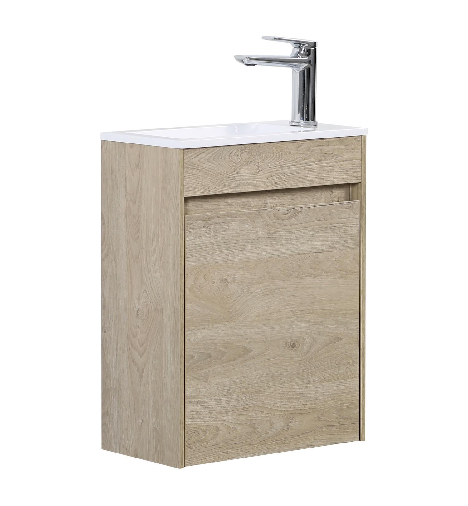 GÄSTE-WC-MÖBELSET Sinta 2 Teile Kastanien Eiche - 40 x 22 x 54 cm - Eichefarben, Holz (40/54/22cm) - Badplaats
