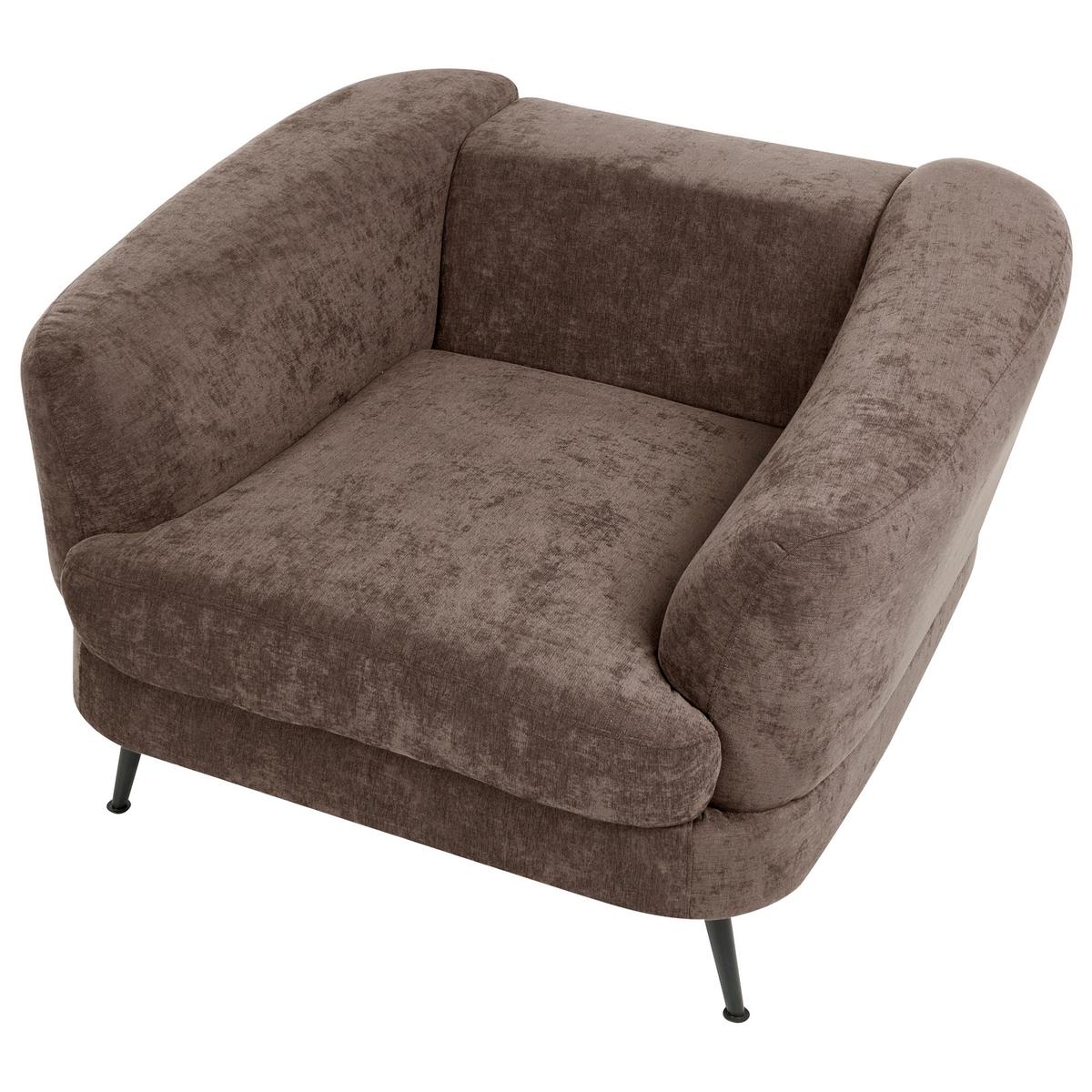 SESSEL Chenillegewebe Dunkelbraun Kjaer - Dunkelbraun, Textil (100/100/100cm) - Beliani