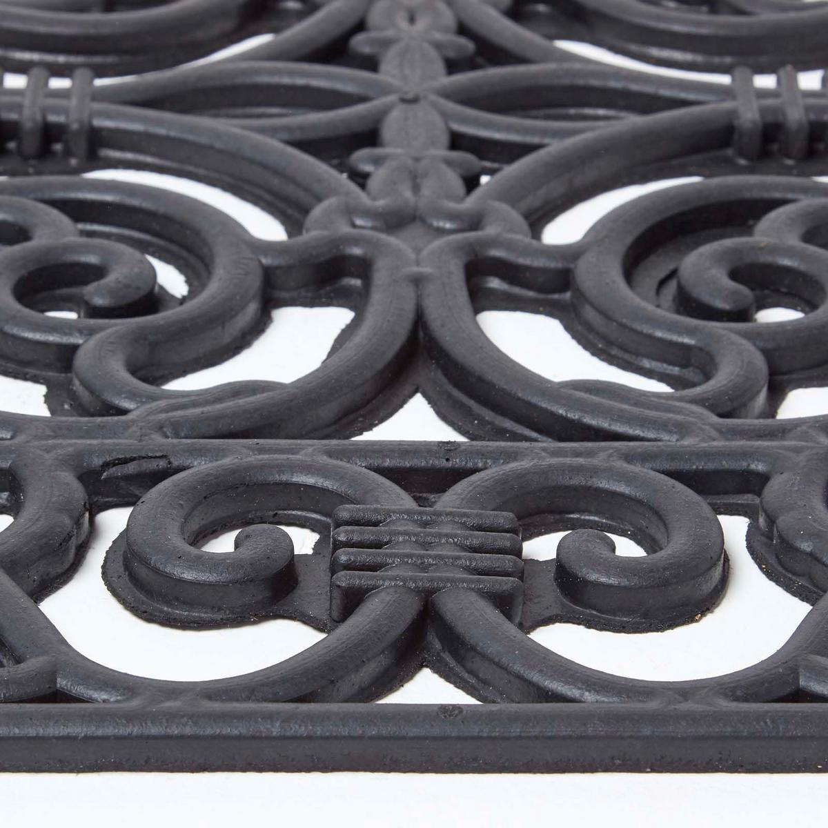 FUSSMATTE Ornament, Gummi 45/70 cm - Schwarz, Naturmaterialien (45/70cm) - Homescapes