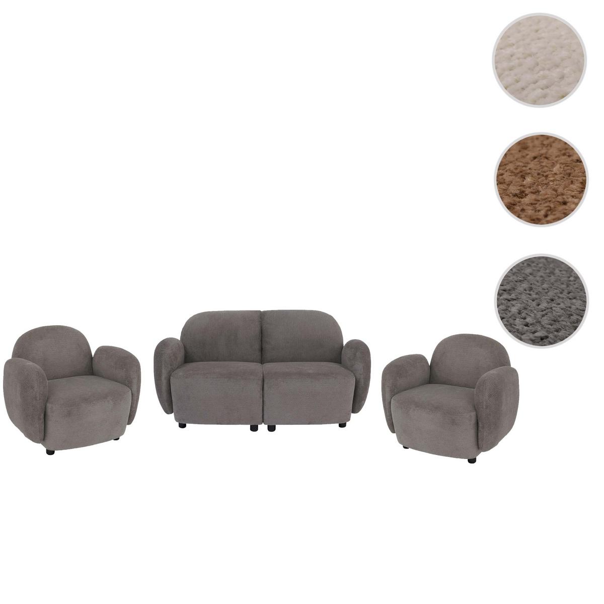 WOHNZIMMER-SET Hellgrau - Hellgrau, Textil (148/77/79cm) - MCW