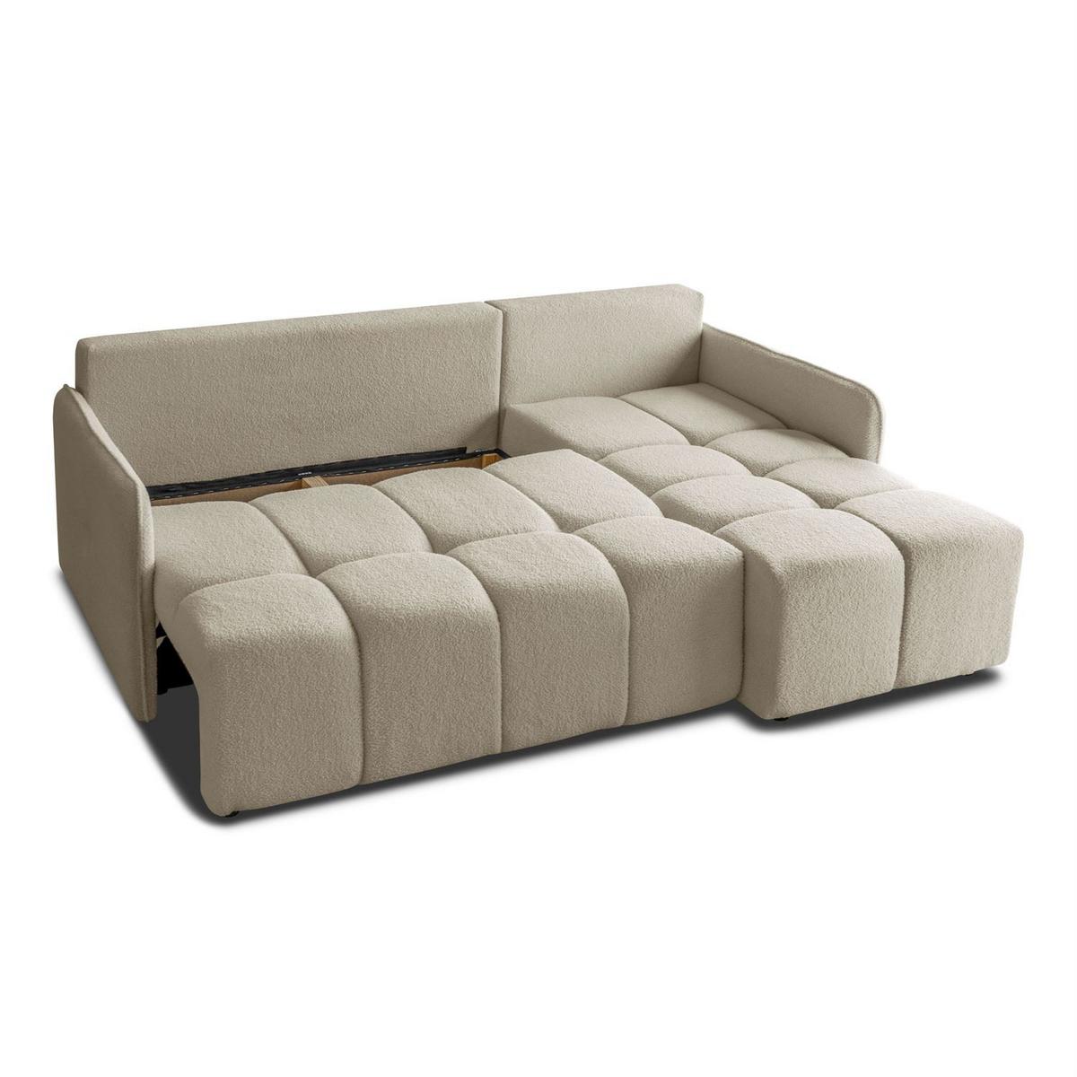 AUSZIEHBARES Ecksofa GAMMA mit Schlaffunktion Quelle 16 - Beige, Textil (217/145cm) - Lookway
