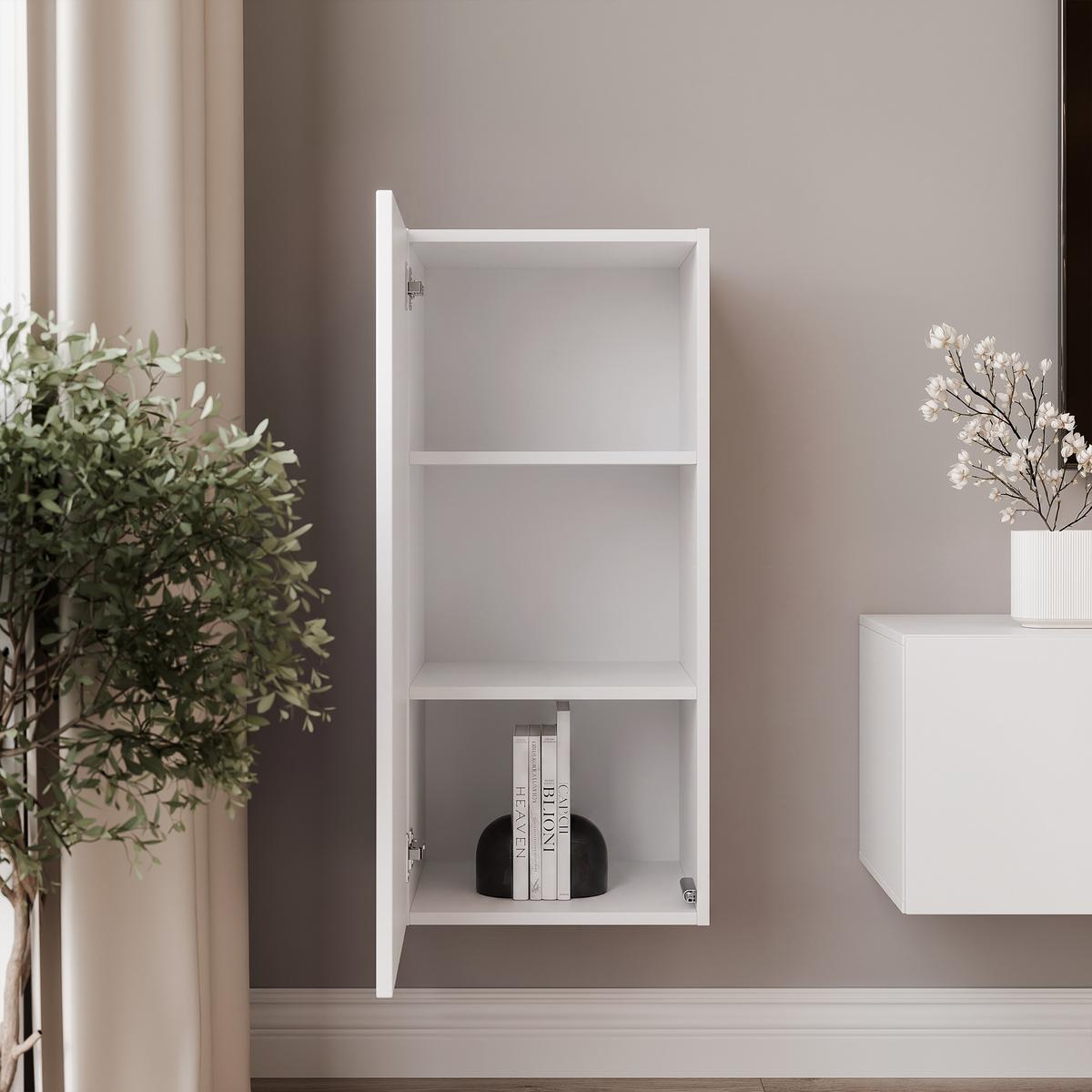 HÄNGESCHRANK ANGEL LINE 40/40/90 cm Weiß Hochglanz - Weiß Hochglanz, Holzwerkstoff (40/90/40cm) - Idohome