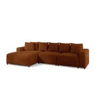 ECKSOFA Megan In Poso - Rotbraun, Holzwerkstoff/Textil (331/165cm) - Fun Möbel