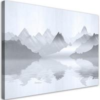 WANDBILD berge auf see abstraktion - Grau, Textil (60/40cm) - Feeby