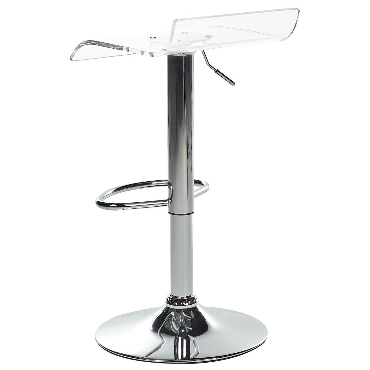 DREHHOCKER 2er-Set Transparent Neum - Transparent/Silberfarben, Kunststoff (38/60/39cm) - Beliani