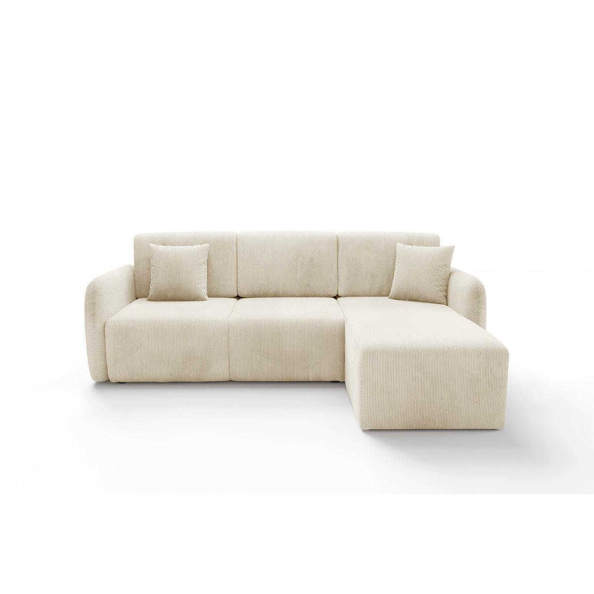 ECKSOFA Dora 3 Sitzplätze Beige - Beige, Holz (245/185cm) - Petits-meubles