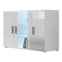 KOMMODE Soho S07 mit weißer LED Beleuchtung - Silberfarben/Weiß, Holzwerkstoff/Kunststoff (120/80/41cm) - MIRJAN24
