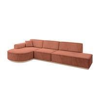ECKSOFA Ottomane Links ARRIO-L2 - 328x171x83 cm Apricot - Koralle, Holzwerkstoff/Textil (328/171cm) - ALTDECOR