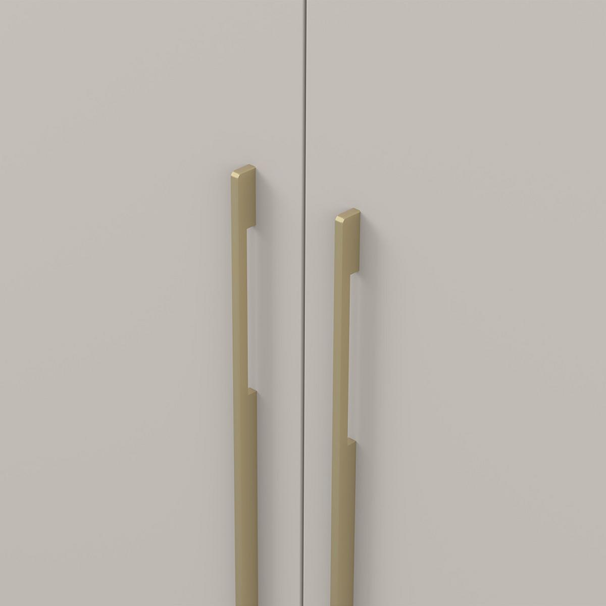 DREHTÜRENSCHRANK ROSA 2D 100/210/55, 2-türig, Kaschmir - Kaschmir/Goldfarben, Holzwerkstoff (100/210/55cm) - imoebel24