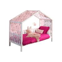 HAUSBETT mit Textilhimmel Kapua 210x170x97 aus Massivholz in Weiß - Weiß/Rosa, Holz (90/200cm) - 58aufmkessel
