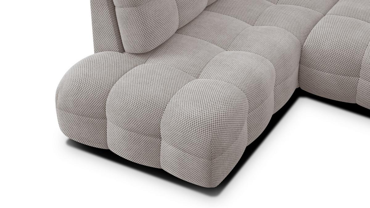 ECKSOFA MELLOW 5-Sitzer, beige - Beige/Schwarz, Holz/Textil (283/191cm) - Wozimo
