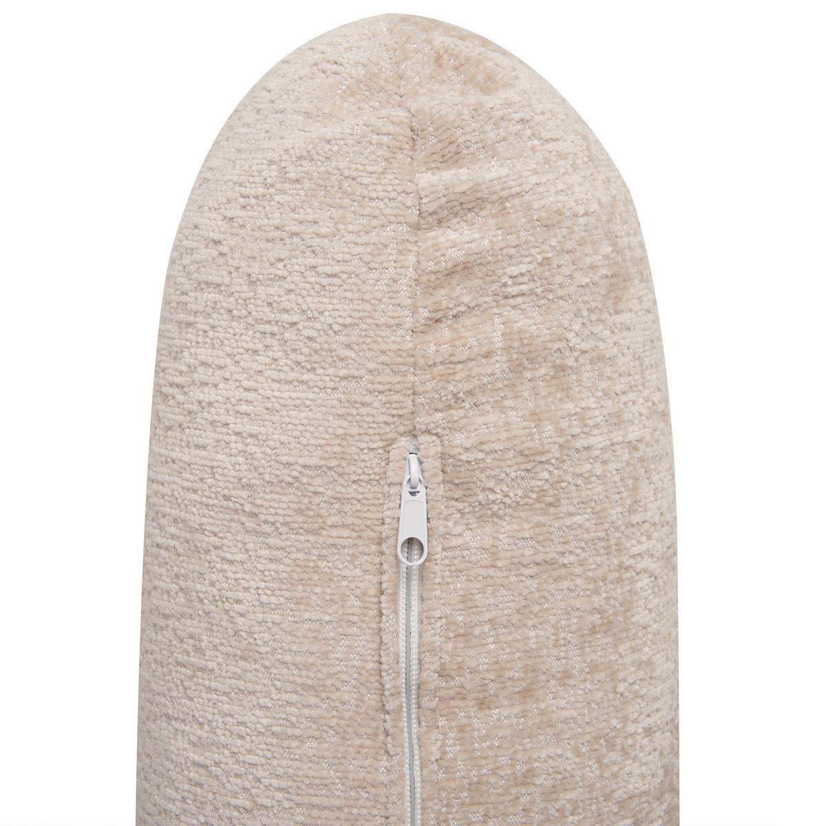 ECKSOFA 3-Sitzer Chenillegewebe Beige rechtsseitig Simos - Beige, Textil (264/82cm) - Beliani