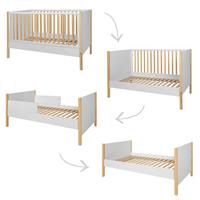 GITTERBETT 70/140 Juliette Weiß und Holz - Weiß, Holzwerkstoff (70/140cm) - Petits-meubles