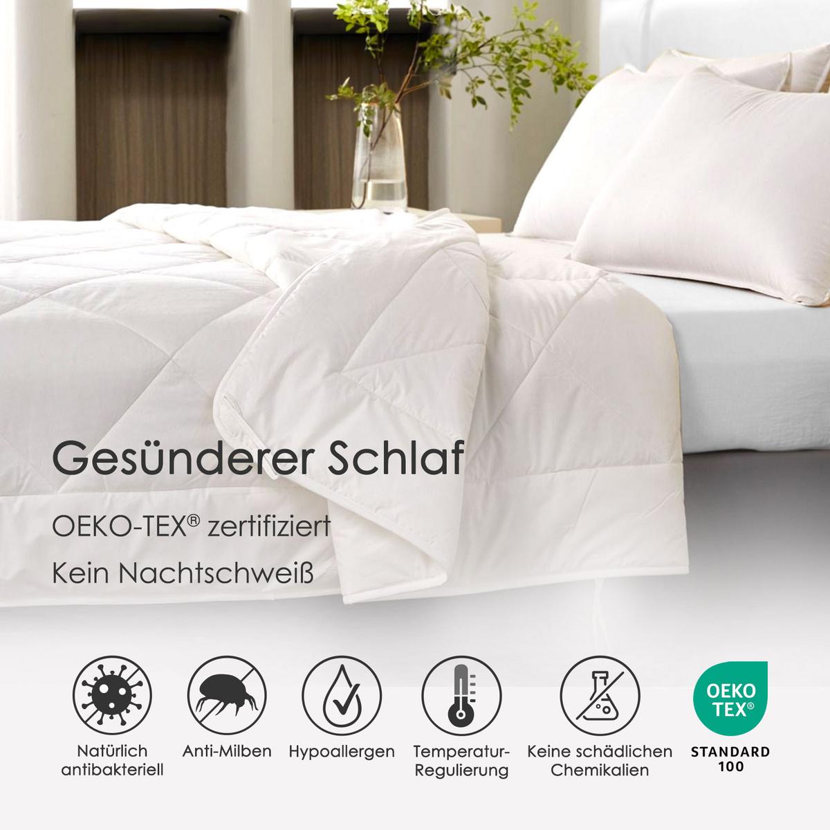 WINTERBETTDECKE Schurwolle 200/200 cm - Weiß, Textil (200/200cm) - Homescapes