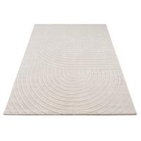 KURZFLORTEPPICH, abstrakt, aus Polyester, Florhöhe 10 mm, Creme, 200 x 280 cm - Creme, Textil (280/200cm) - KADIMA DESIGN