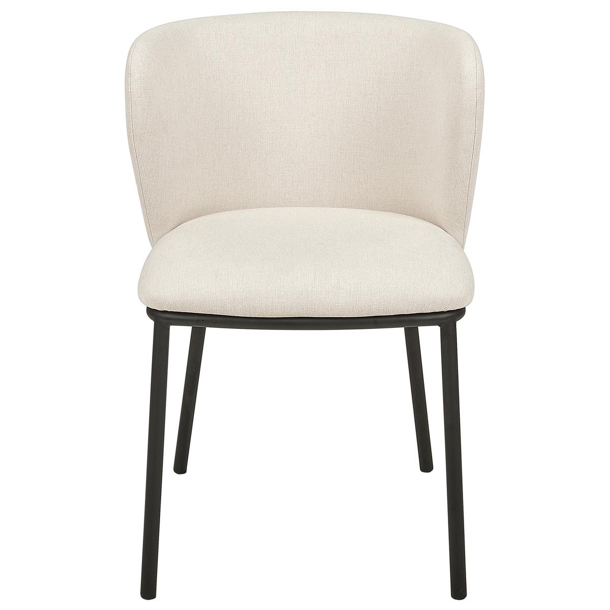 ESSZIMMERSTUHL 2er-Set Polsterbezug Beige Mina - Beige, Textil/Metall (45/75/52cm) - Beliani