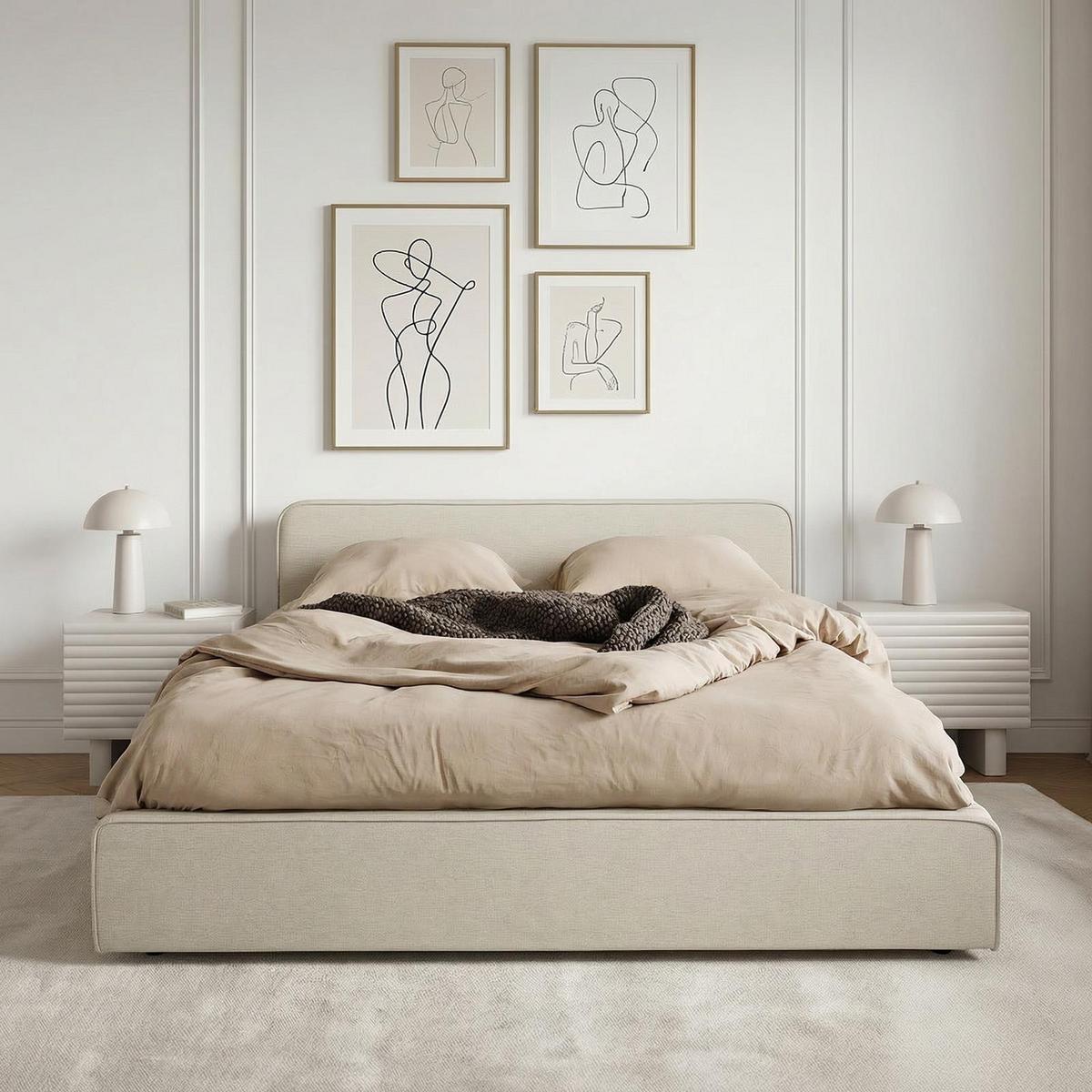 POLSTERBETT MARINI 140X200 CM - Beige, Textil (140/200cm) - IDIMEX