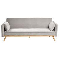 SCHLAFSOFA Stoff Grau Asaa - Dunkelgrau/Braun, Textil (205/76/80cm) - Beliani