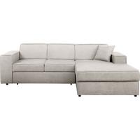 ECKSCHLAFSOFA mit Schlaffunktion Pedro L beige rechts - Beige/Schwarz, Kunststoff/Textil (267/160cm) - Beautysofa