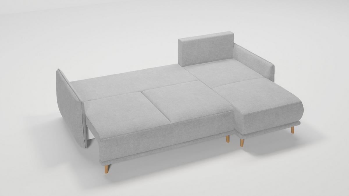 ECKSOFA Chroma Silber Luxusmicrofaser - Silberfarben/Braun, Holz/Textil (238/170cm) - S-Style
