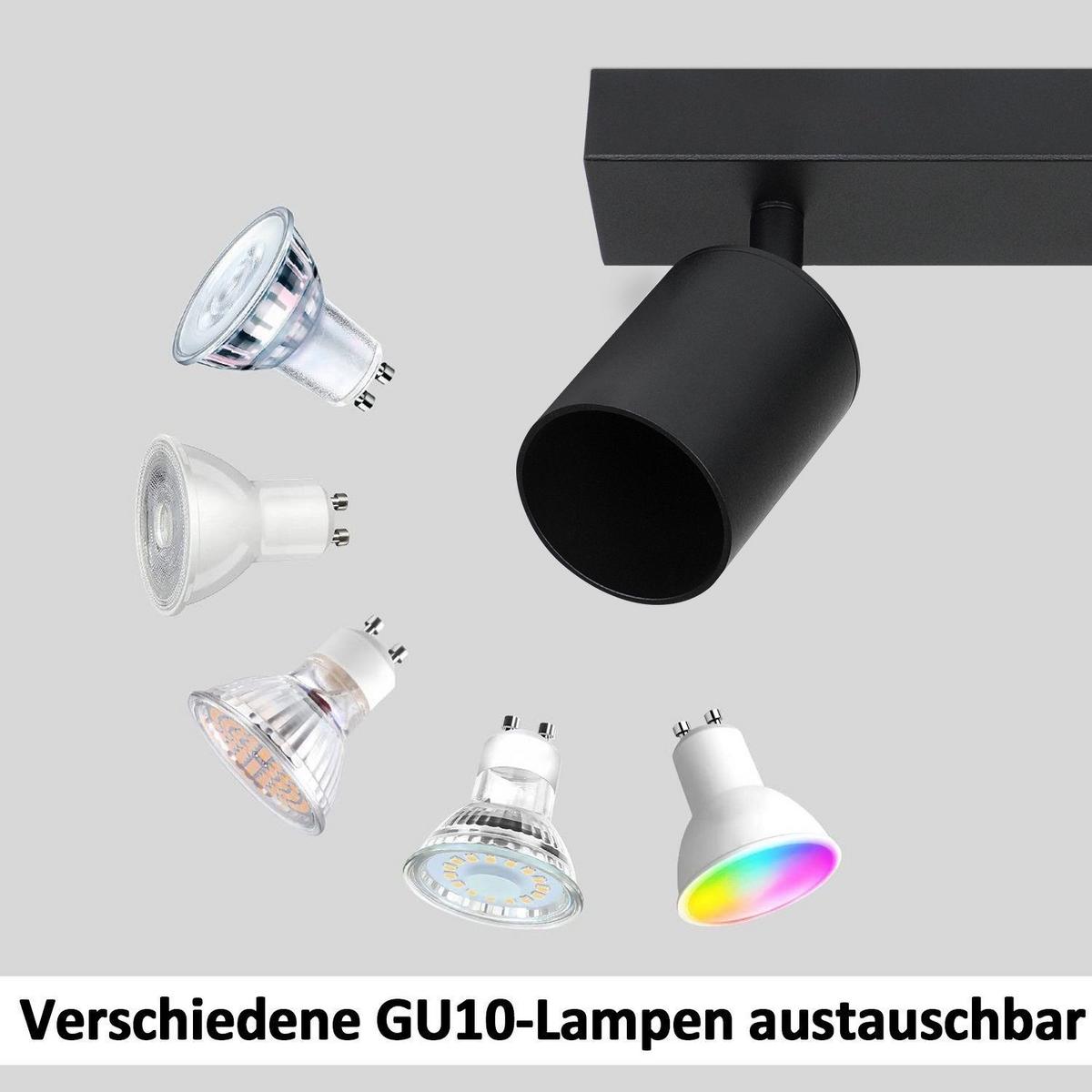 DECKENSTRAHLER Bergisch 2-flammig 30/5/14.4 cm - Schwarz, Metall (30/5/14.4cm) - Nettlife